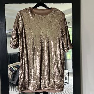Boohoo Gold Sequin Dress